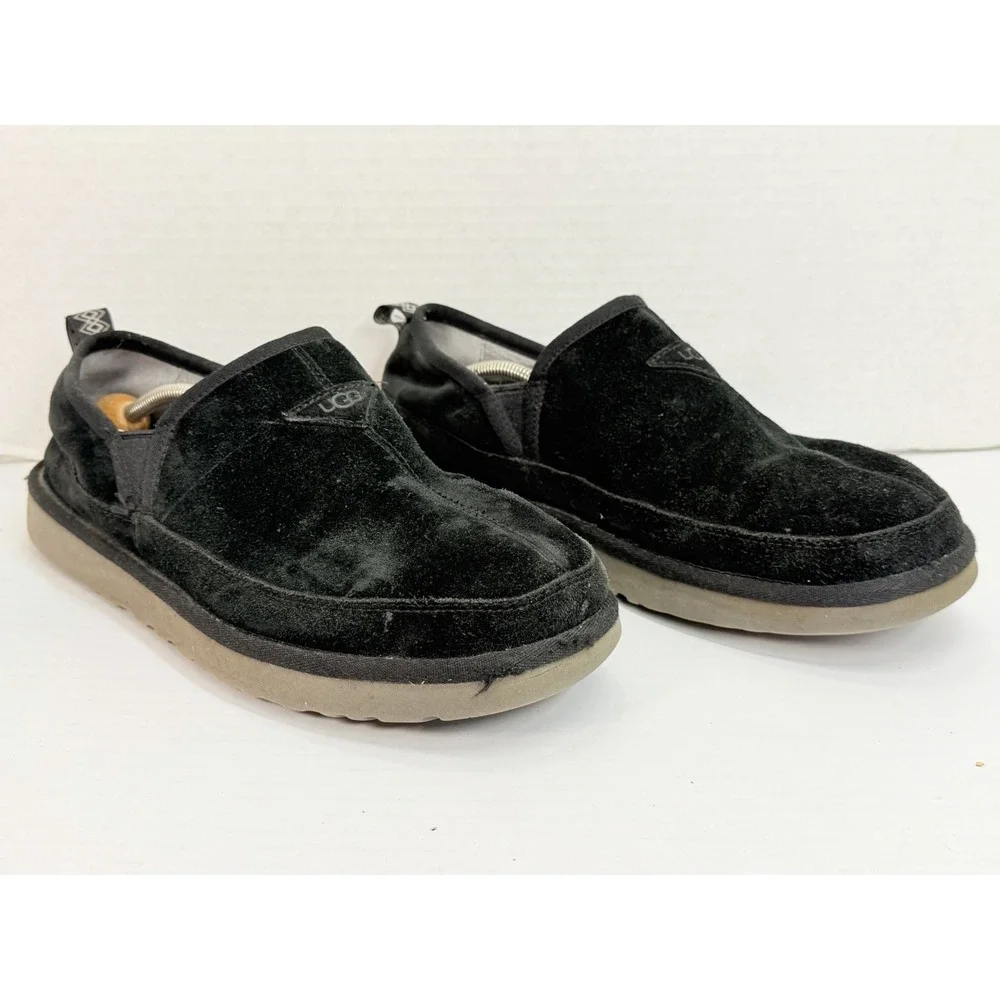 UGG Romeo Black Suede Sheepskin Slip‎ On Slippers Men's Size 12 1113455